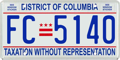 DC license plate FC5140