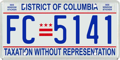 DC license plate FC5141