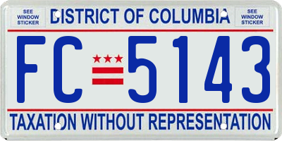 DC license plate FC5143