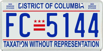 DC license plate FC5144