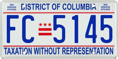 DC license plate FC5145