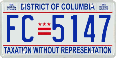DC license plate FC5147