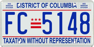 DC license plate FC5148