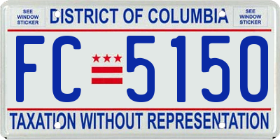 DC license plate FC5150