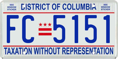 DC license plate FC5151