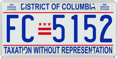 DC license plate FC5152