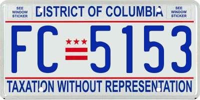 DC license plate FC5153