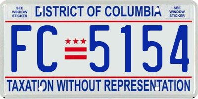 DC license plate FC5154