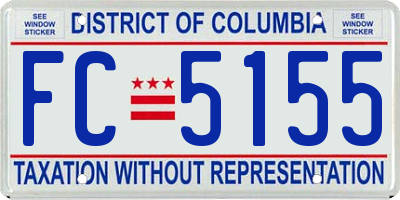 DC license plate FC5155