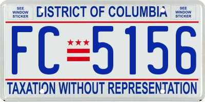 DC license plate FC5156