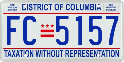 DC license plate FC5157