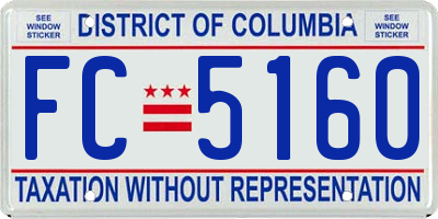 DC license plate FC5160