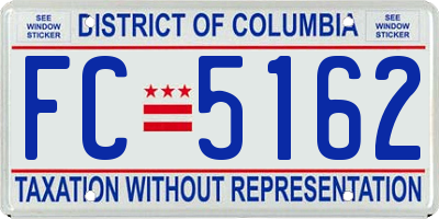 DC license plate FC5162