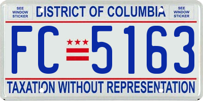 DC license plate FC5163