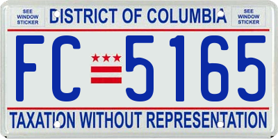 DC license plate FC5165