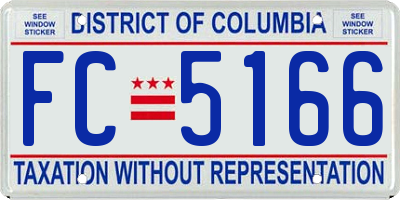 DC license plate FC5166