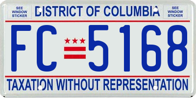 DC license plate FC5168