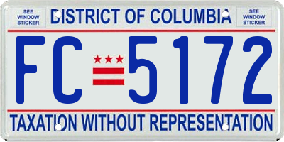 DC license plate FC5172