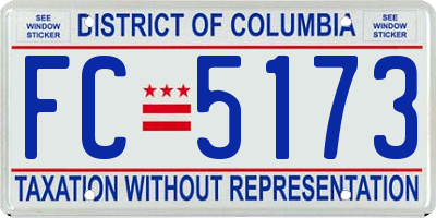 DC license plate FC5173