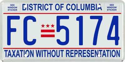 DC license plate FC5174