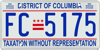 DC license plate FC5175