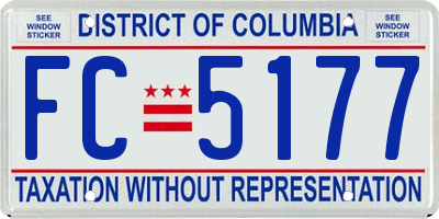 DC license plate FC5177