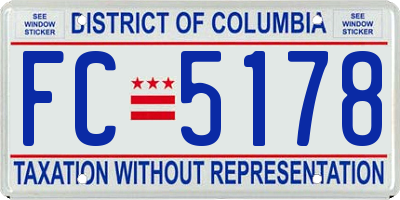 DC license plate FC5178