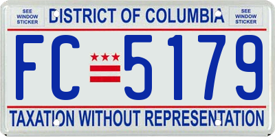 DC license plate FC5179