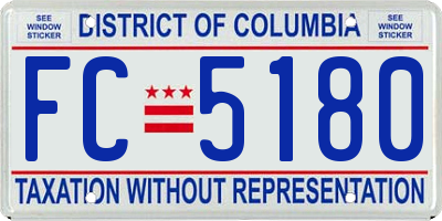 DC license plate FC5180