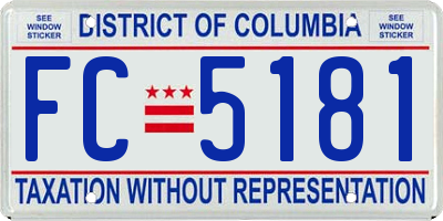 DC license plate FC5181