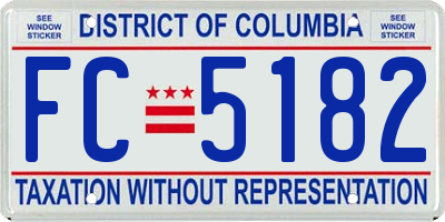 DC license plate FC5182