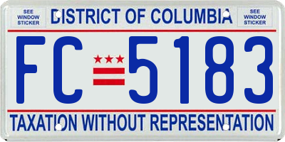 DC license plate FC5183