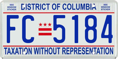 DC license plate FC5184