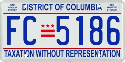 DC license plate FC5186