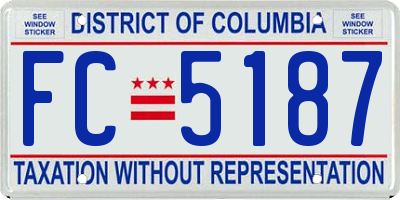 DC license plate FC5187