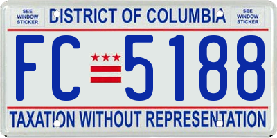 DC license plate FC5188