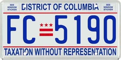 DC license plate FC5190