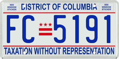 DC license plate FC5191