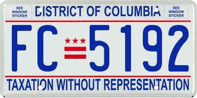 DC license plate FC5192