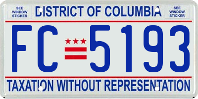 DC license plate FC5193