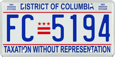 DC license plate FC5194