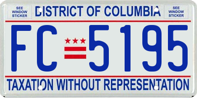 DC license plate FC5195