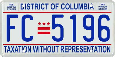 DC license plate FC5196