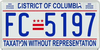 DC license plate FC5197