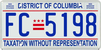 DC license plate FC5198