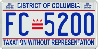 DC license plate FC5200