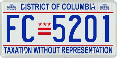 DC license plate FC5201