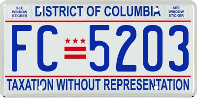 DC license plate FC5203