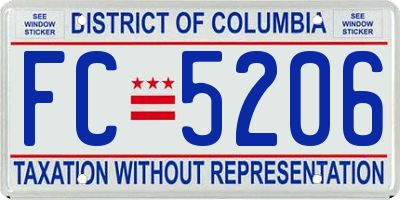 DC license plate FC5206