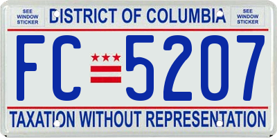 DC license plate FC5207